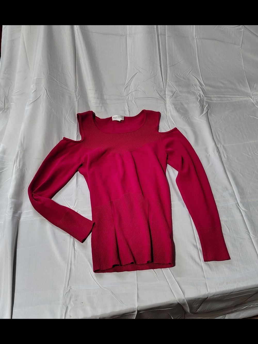 Ladies Medium '90S Y2K Vintage Style Cold Shoulder Knit Blouse